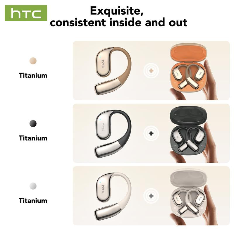 HTC NE39 OWS - Translator Headset Bluetooth Headset (6.0) IPX5 Waterproof Built-In Microphone Comfortable to Wear, Great Sound Quality, and Backed by a Three-Month Warranty! Perfect for Work, Sports, Study, and Voice Calls.