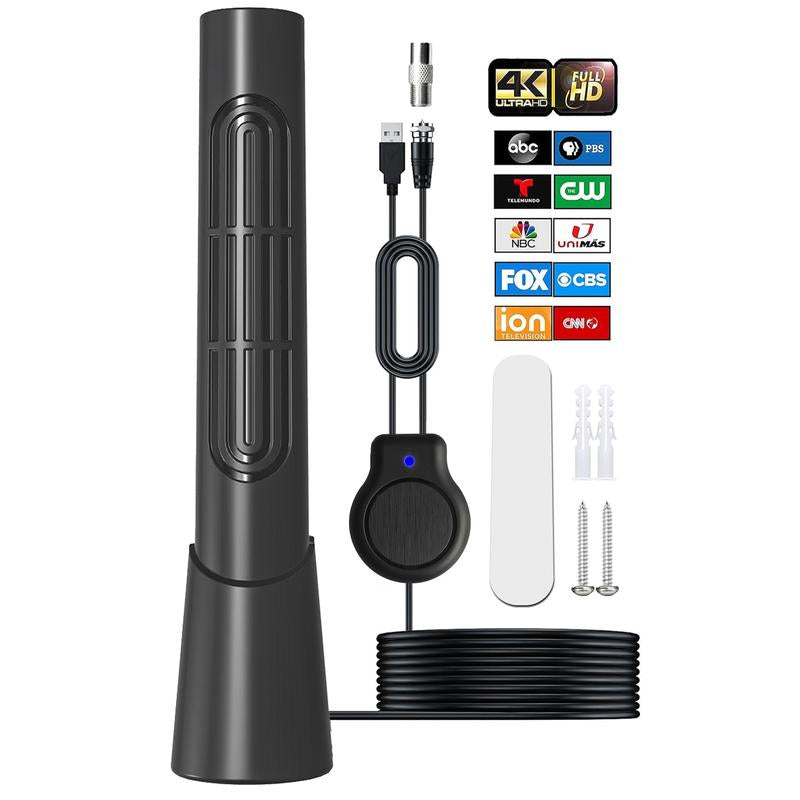 ZIHNIC Digital HD Antenna Indoor HDTV 1080P 4K Long Range High Definition Antenna with USB Cable & Coaxial Connector