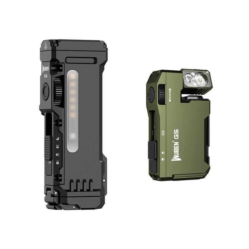 【NEW LAUNCH】WUBEN X4 1500 Lumens Multi-Function LED Flat Flashlight, RGB Mood Light & Side Camping Lamp, Instant-On Tail Switch, USB-C Rechargeable, IP68 Waterproof for Camping, Hiking, Night Patrol