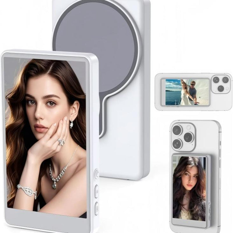 Featwell Selfie Display For, Featuring Audio Playback, Wireless Screen Mirroring with Remote Control Functionality (Compatible with Iphone and Android Devices). an Essential Tool for Content Creators, Supporting Live Streaming and Tiktok.