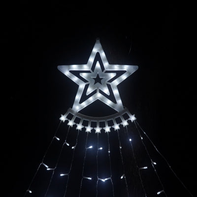 LED Five-Pointed Star Waterfall Light with Flowing Effect