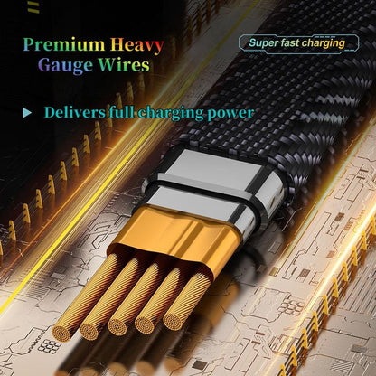 4-In-1 Universal Fast Charge Cable，Works with Iphone & Android，Charge Even Faster，Martchip inside – Hypercharge，Thermalsafe Charge – No Overcharge