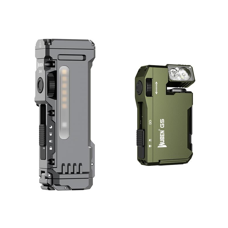 【NEW LAUNCH】WUBEN X4 1500 Lumens Multi-Function LED Flat Flashlight, RGB Mood Light & Side Camping Lamp, Instant-On Tail Switch, USB-C Rechargeable, IP68 Waterproof for Camping, Hiking, Night Patrol