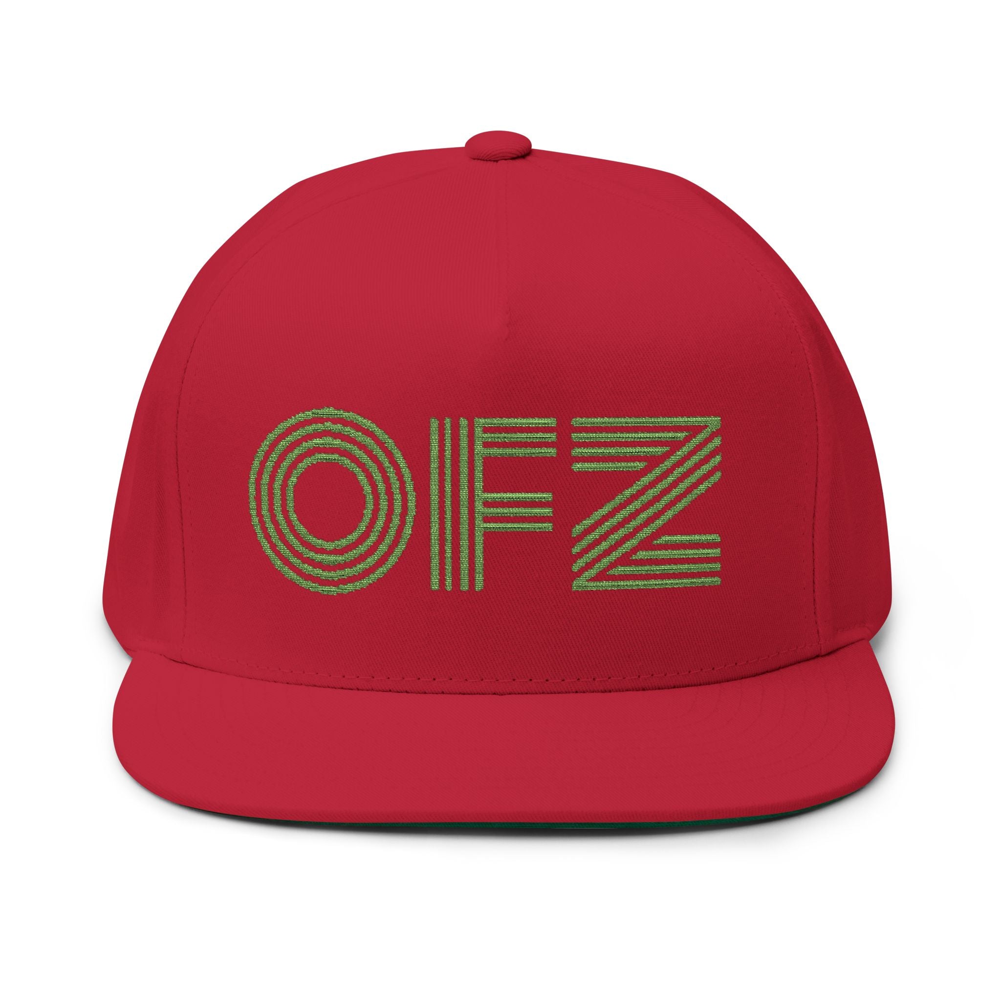 Embroidered OFZ Flat Bill Cap - Retro Linework Snapback
