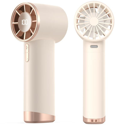 Portable Handheld Fan, Speed (1-100) Adjustable Turbo Mini Fan, 3000Mah Battery Rechargeable Personal Fan with Metal Body, Digital Display, Gifts for Women Men Travel/Camping/Outdoor-Grey