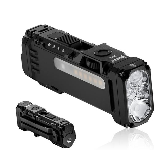 【NEW LAUNCH】WUBEN X4 1500 Lumens Multi-Function LED Flat Flashlight, RGB Mood Light & Side Camping Lamp, Instant-On Tail Switch, USB-C Rechargeable, IP68 Waterproof for Camping, Hiking, Night Patrol