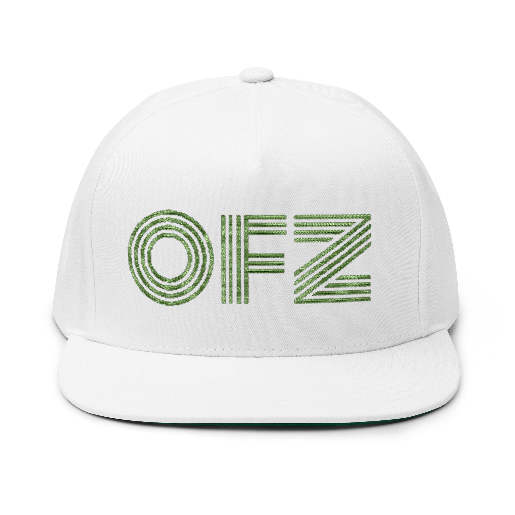 Embroidered OFZ Flat Bill Cap - Retro Linework Snapback