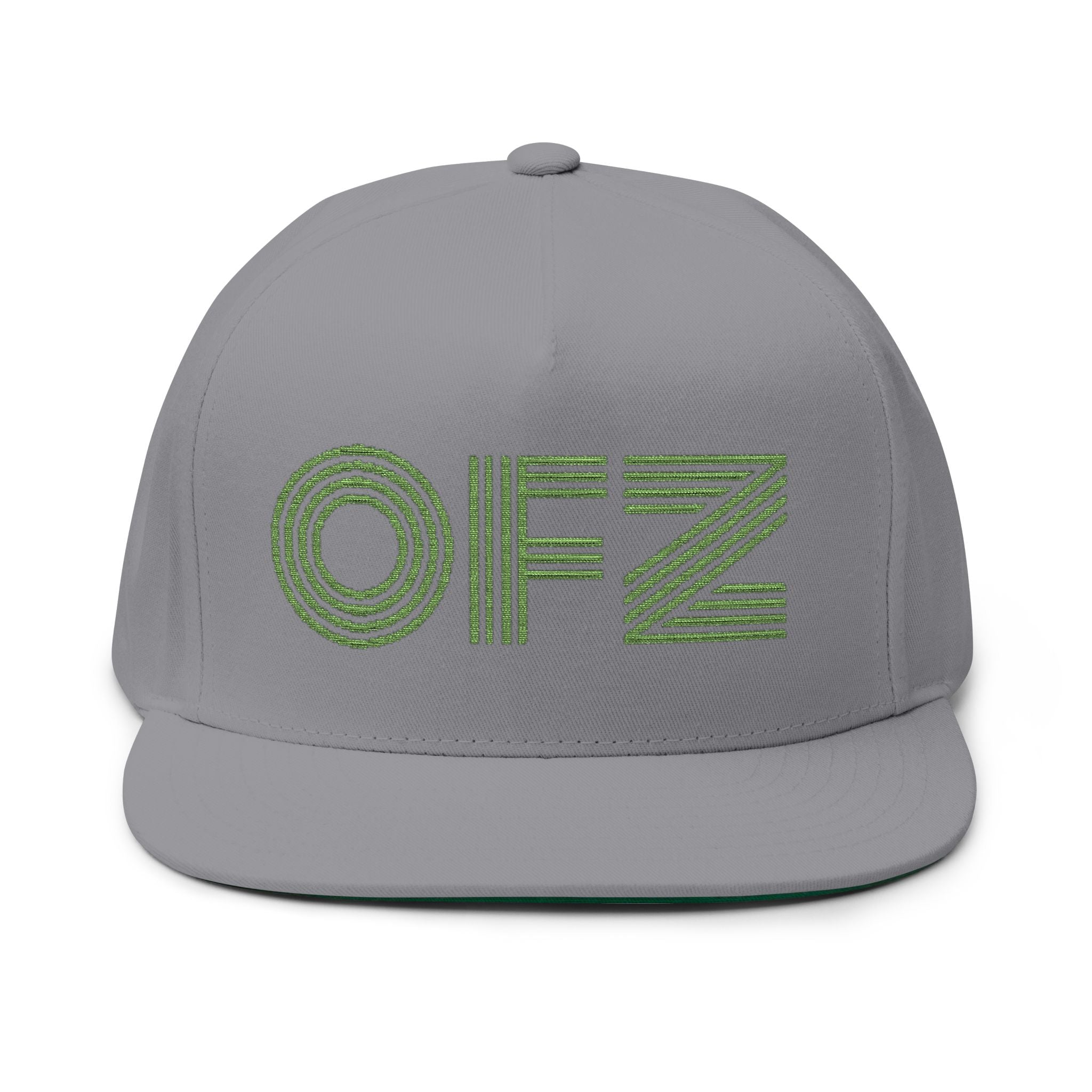 Embroidered OFZ Flat Bill Cap - Retro Linework Snapback