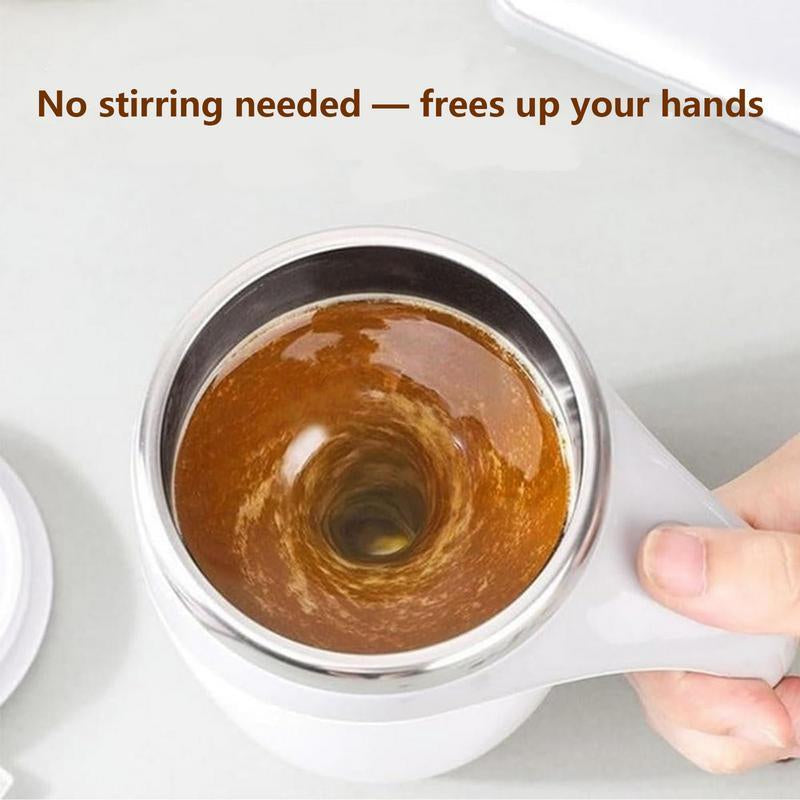 USB Charging Automatic Stirring Cup, Multifunctional Electric Coffee Cup with Dust Cover, Rotating Stainless Steel Cup Milk Cup, Suitable for Kitchen, Office, Bedroom, Easy Stirring Kettle Cup Beverage Mixer Drink Mixer