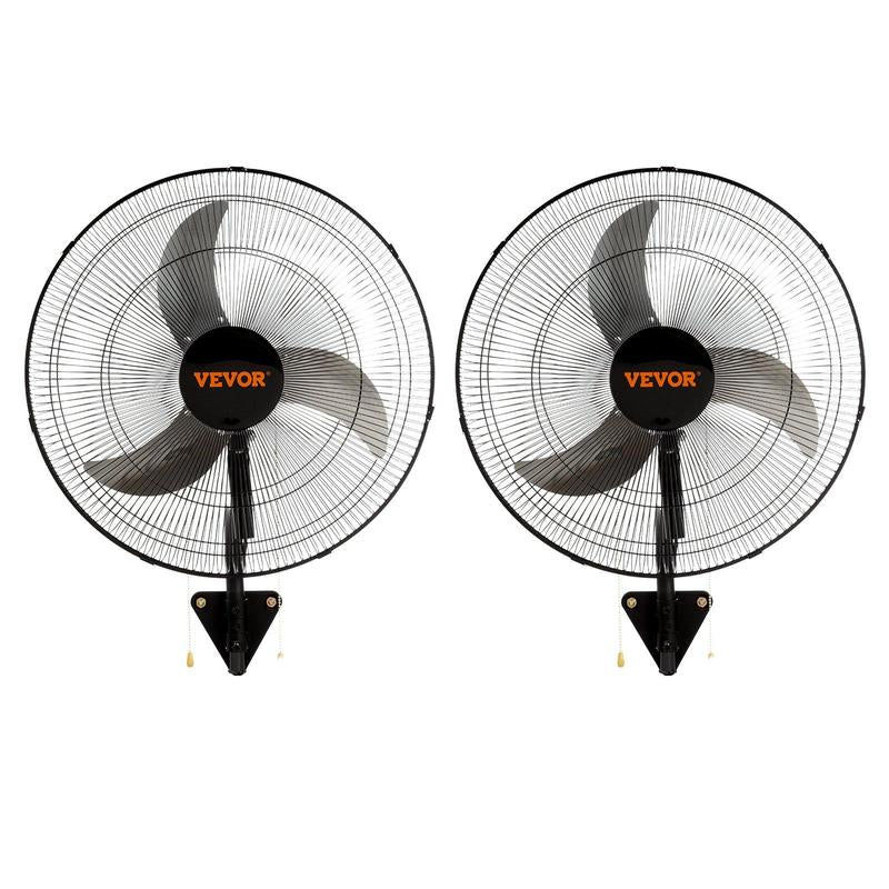 VEVOR Oscillating Wall Mount Fan, Various Specifications, Commercial or Residential for Warehouse, Greenhouse, Workshop, Patio, Basement, Black