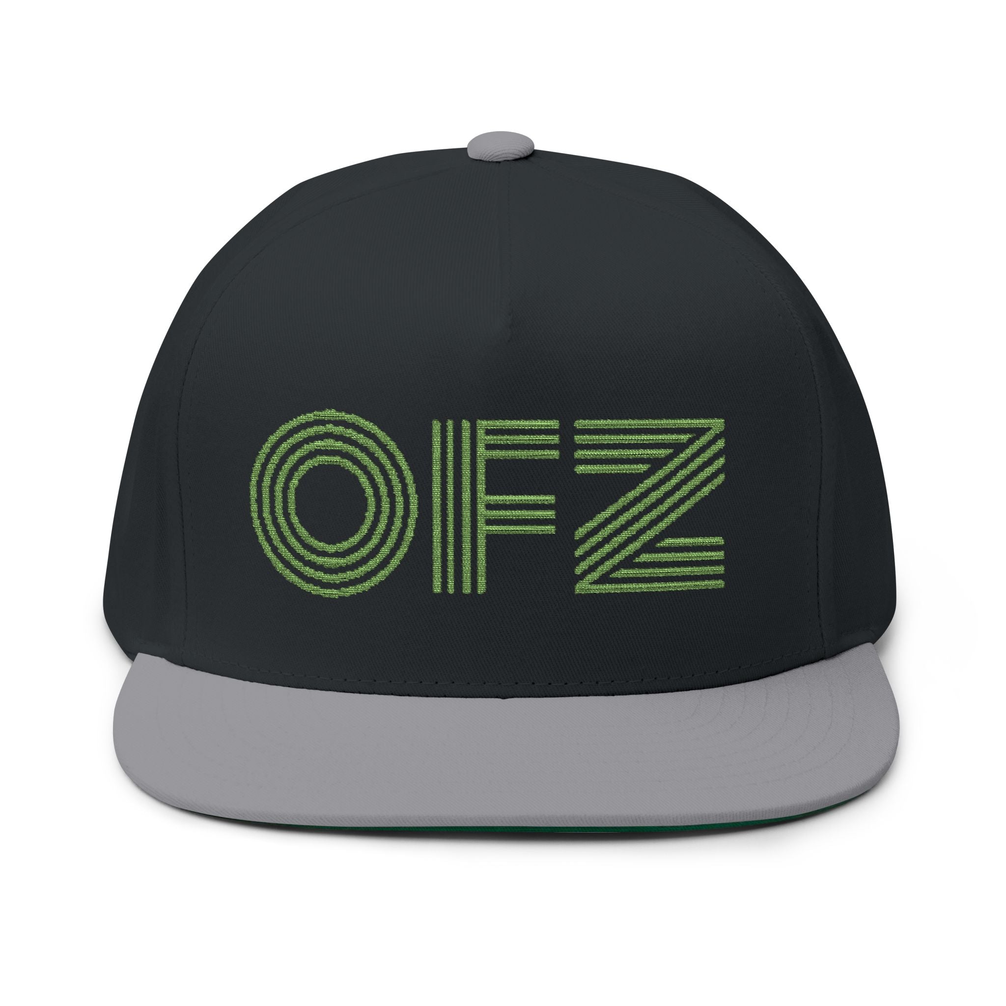 Embroidered OFZ Flat Bill Cap - Retro Linework Snapback