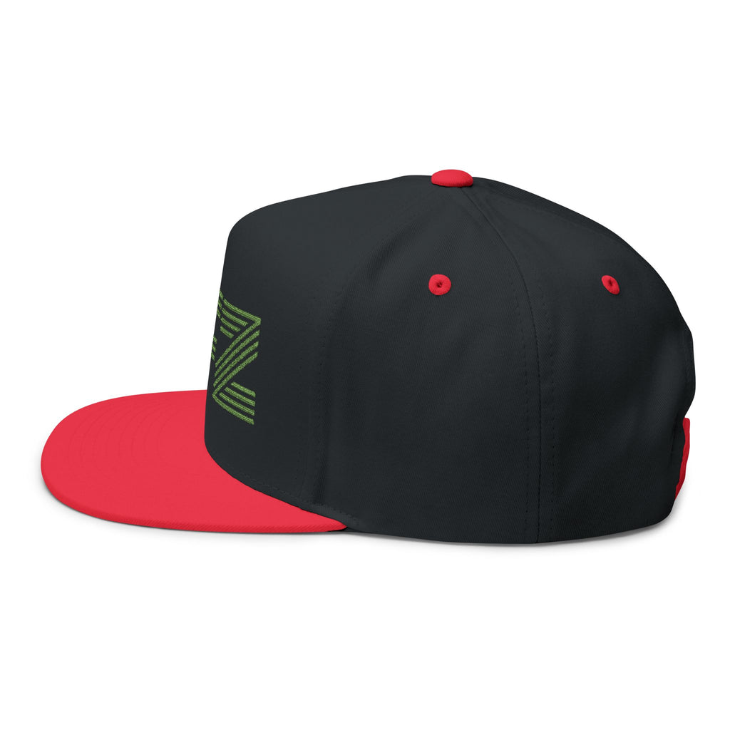 Embroidered OFZ Flat Bill Cap - Retro Linework Snapback