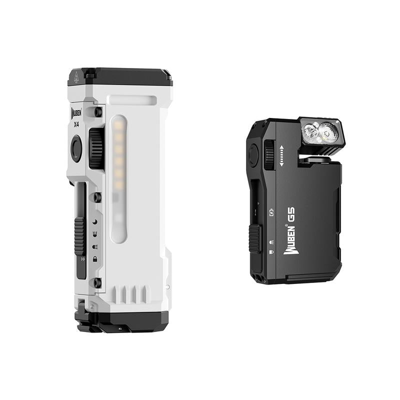 【NEW LAUNCH】WUBEN X4 1500 Lumens Multi-Function LED Flat Flashlight, RGB Mood Light & Side Camping Lamp, Instant-On Tail Switch, USB-C Rechargeable, IP68 Waterproof for Camping, Hiking, Night Patrol