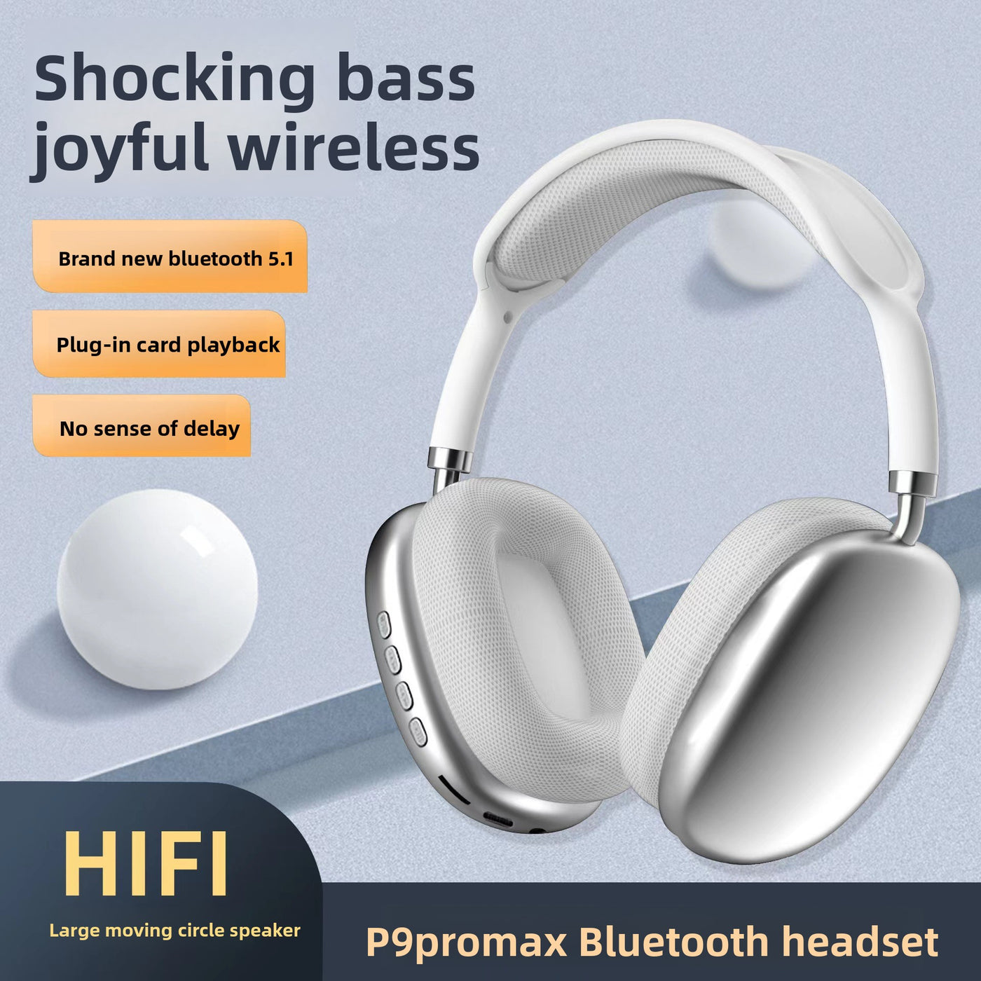 Wireless Bluetooth Headset with Deep Bass Sound