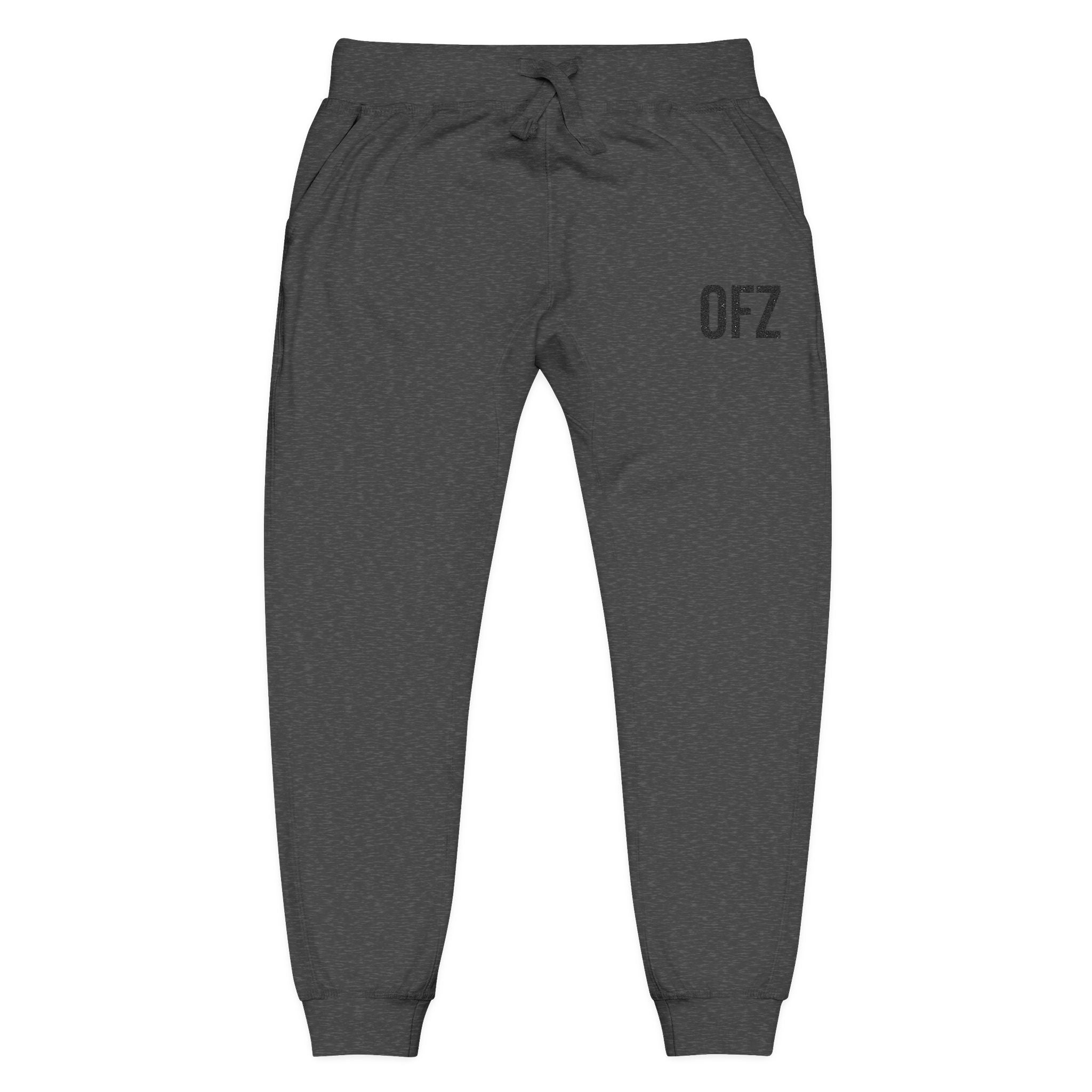 Embroidered 'OFZ' Fleece Sweatpants — Cozy Casual Joggers