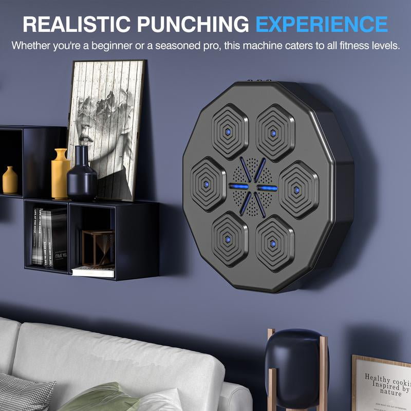 Upgraded Music Boxing Machine - Smart Bluetooth Wall-Mounted Boxing Trainer with Punch Counter, Adjustable Speed & Premium Gloves - Home/Office Workout & Stress Relief for Fitness Enthusiasts