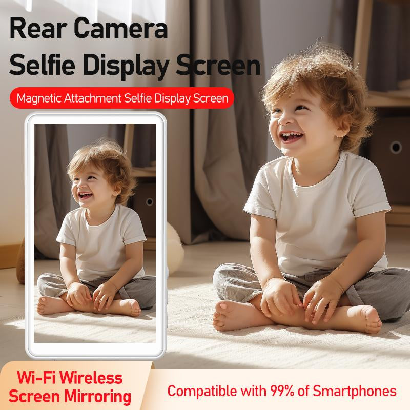 Featwell Selfie Display For, Featuring Audio Playback, Wireless Screen Mirroring with Remote Control Functionality (Compatible with Iphone and Android Devices). an Essential Tool for Content Creators, Supporting Live Streaming and Tiktok.