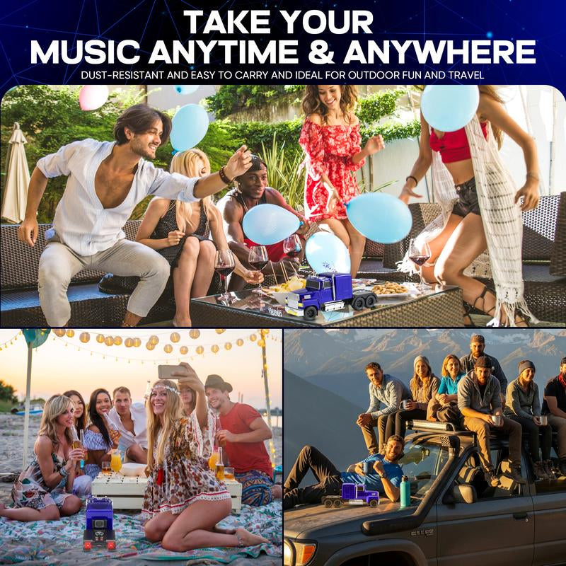Fuzix WS-570 Truck Model Bluetooth Speaker with USB Micro SD AUX FM Radio TWS Pairing for Indoor Outdoor Party Birthday Gift Cybertruck Car-Inspired Design High-Quality Sound Portable Power Compact Gift-Worthy
