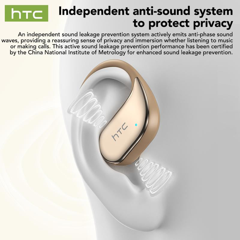 HTC NE39 OWS - Translator Headset Bluetooth Headset (6.0) IPX5 Waterproof Built-In Microphone Comfortable to Wear, Great Sound Quality, and Backed by a Three-Month Warranty! Perfect for Work, Sports, Study, and Voice Calls.