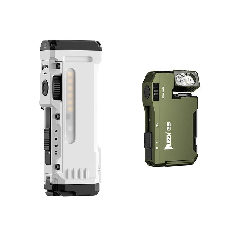 【NEW LAUNCH】WUBEN X4 1500 Lumens Multi-Function LED Flat Flashlight, RGB Mood Light & Side Camping Lamp, Instant-On Tail Switch, USB-C Rechargeable, IP68 Waterproof for Camping, Hiking, Night Patrol