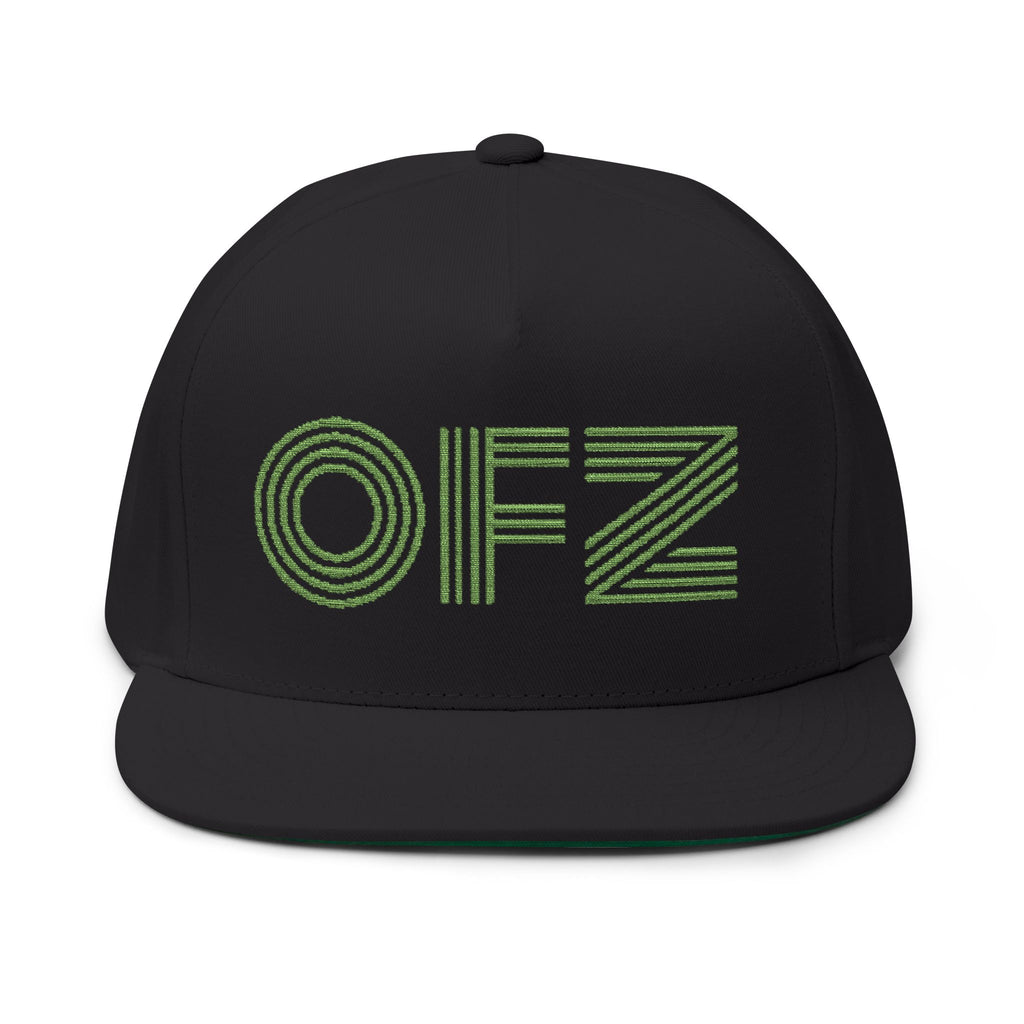 Embroidered OFZ Flat Bill Cap - Retro Linework Snapback