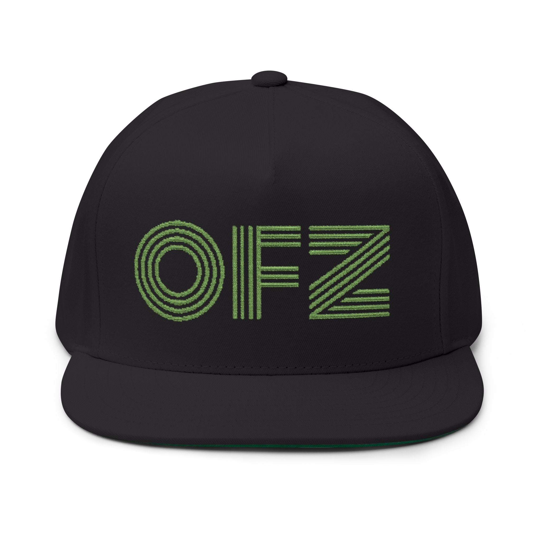 Embroidered OFZ Flat Bill Cap - Retro Linework Snapback
