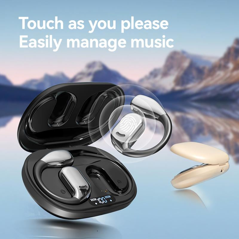 M75 Wireless Open-Ear Headphone,Bluetooth 5.4 Earphones ,IPX6 Water Proof, HIFI Sound Quality Music Earbuds for Gaming Travel Sports Built-In Mic,Electronic Audio&Video Product Headset Wireless Bluetooth Open Earbuds with Long Playtime Black