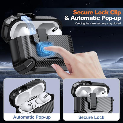 Mulifunctional Earbuds Case with Holder ，Anti-Fall Protective Case ,Generation Case with Secure Lock,Full Body Shockproof Hard Protective Cover for Airpods1/2, 3，Pro,Pro 2,Airpods 4 .In Ear Headphone Pouch ,Earbuds Case,Duarable Protection Audio