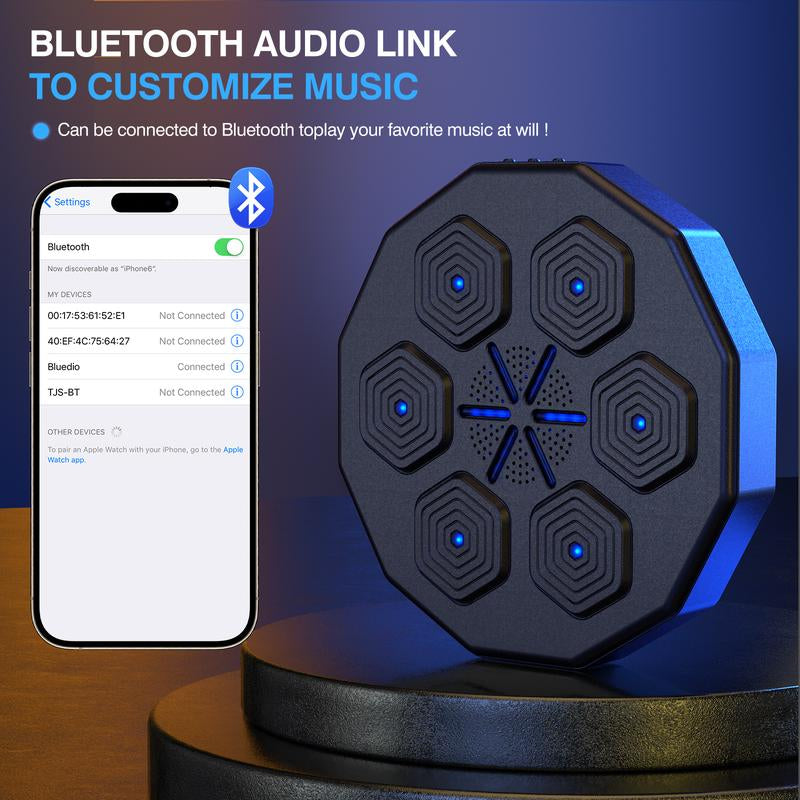 Upgraded Music Boxing Machine - Smart Bluetooth Wall-Mounted Boxing Trainer with Punch Counter, Adjustable Speed & Premium Gloves - Home/Office Workout & Stress Relief for Fitness Enthusiasts
