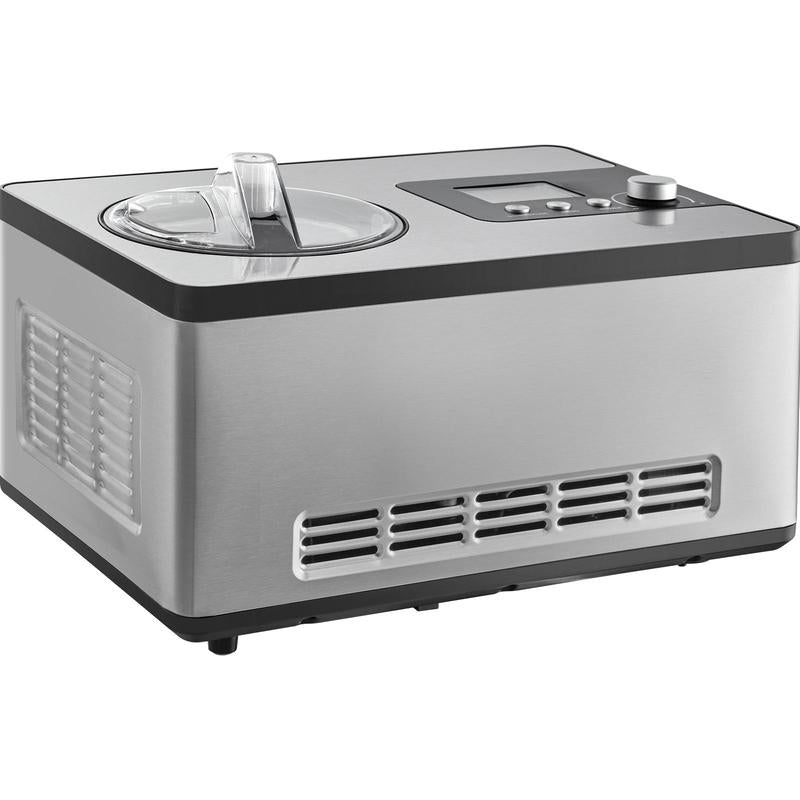 VEVOR Automatic Ice Cream Maker with Built-In Compressor, 2 Quart No Pre-Freezing Fruit Yogurt Machine, Stainless Steel Electric Sorbet Maker, 3 Modes Gelato Maker with LCD Display & Timer, Silver