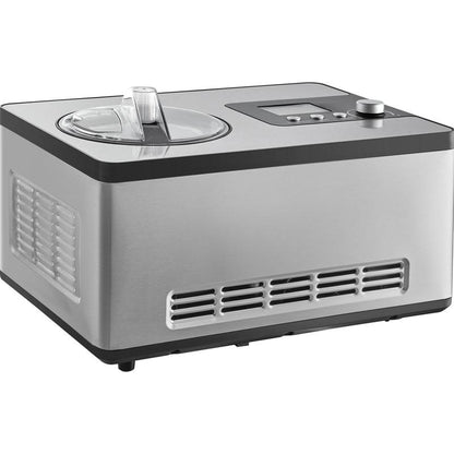 VEVOR Automatic Ice Cream Maker with Built-In Compressor, 2 Quart No Pre-Freezing Fruit Yogurt Machine, Stainless Steel Electric Sorbet Maker, 3 Modes Gelato Maker with LCD Display & Timer, Silver
