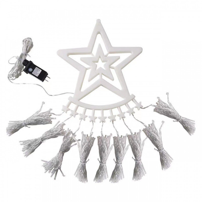 LED Five-Pointed Star Waterfall Light with Flowing Effect