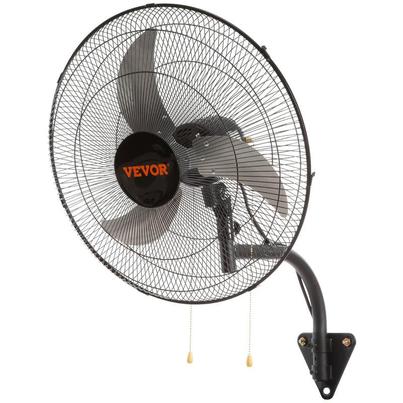VEVOR Oscillating Wall Mount Fan, Various Specifications, Commercial or Residential for Warehouse, Greenhouse, Workshop, Patio, Basement, Black