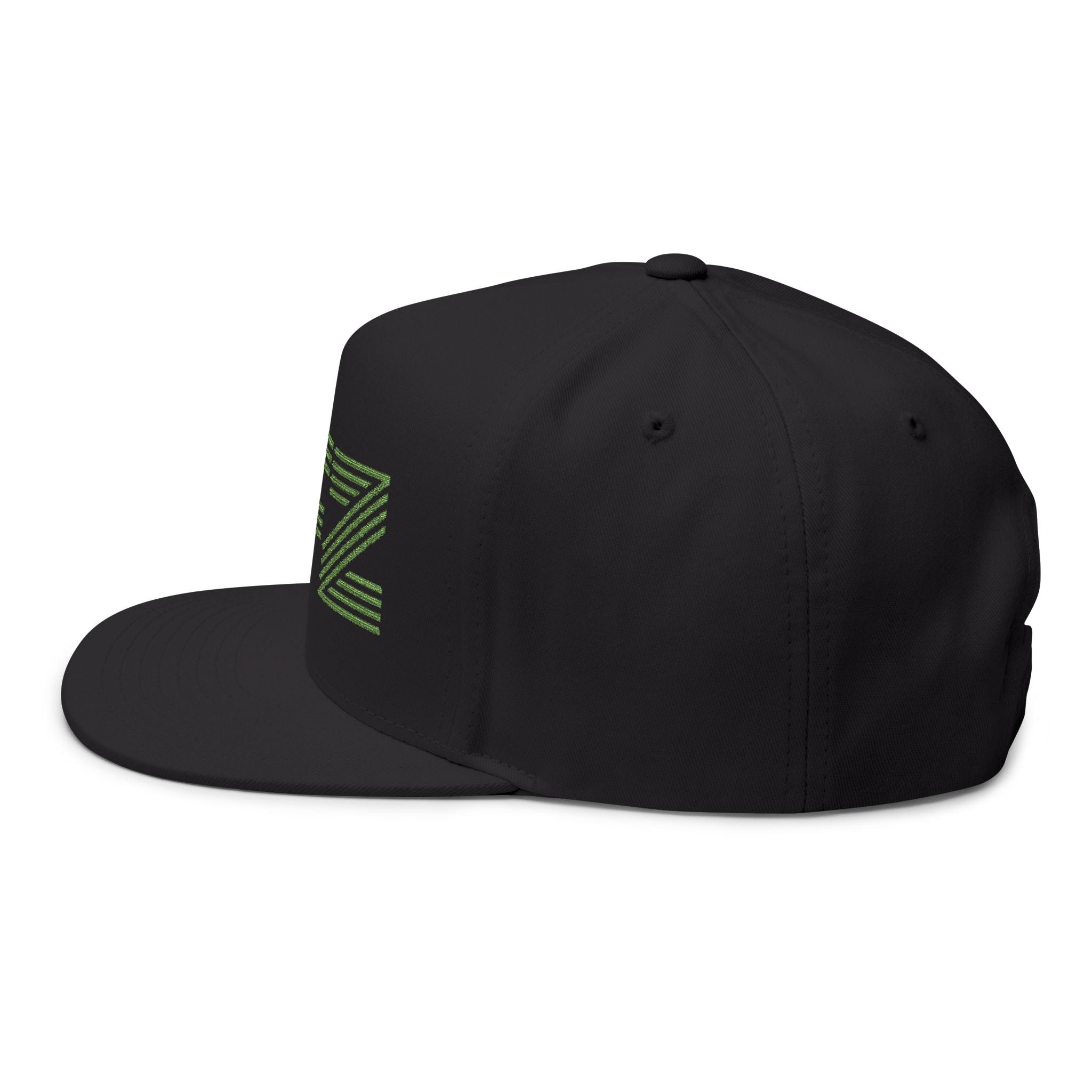 Embroidered OFZ Flat Bill Cap - Retro Linework Snapback