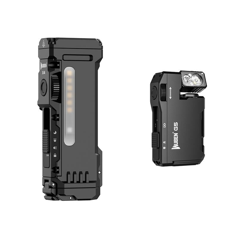 【NEW LAUNCH】WUBEN X4 1500 Lumens Multi-Function LED Flat Flashlight, RGB Mood Light & Side Camping Lamp, Instant-On Tail Switch, USB-C Rechargeable, IP68 Waterproof for Camping, Hiking, Night Patrol