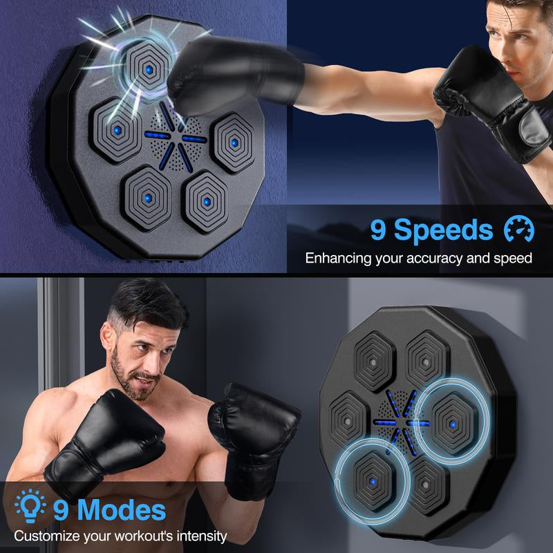 Upgraded Music Boxing Machine - Smart Bluetooth Wall-Mounted Boxing Trainer with Punch Counter, Adjustable Speed & Premium Gloves - Home/Office Workout & Stress Relief for Fitness Enthusiasts