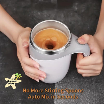 USB Charging Automatic Stirring Cup, Multifunctional Electric Coffee Cup with Dust Cover, Rotating Stainless Steel Cup Milk Cup, Suitable for Kitchen, Office, Bedroom, Easy Stirring Kettle Cup Beverage Mixer Drink Mixer