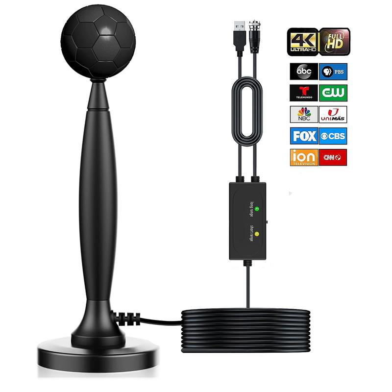 ZIHNIC Digital HD Antenna Indoor HDTV 1080P 4K Long Range High Definition Antenna with USB Cable & Coaxial Connector