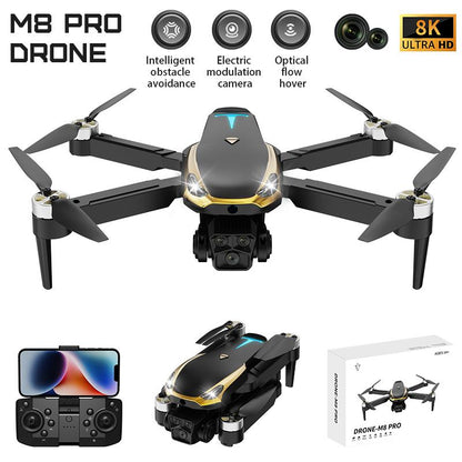 Ultimate M8 PRO FPV Drone 2025 4K UHD Stabilized Camera 5G Wifi Brushless Motors Optical Flow Auto Return Intelligent Aerial Photography