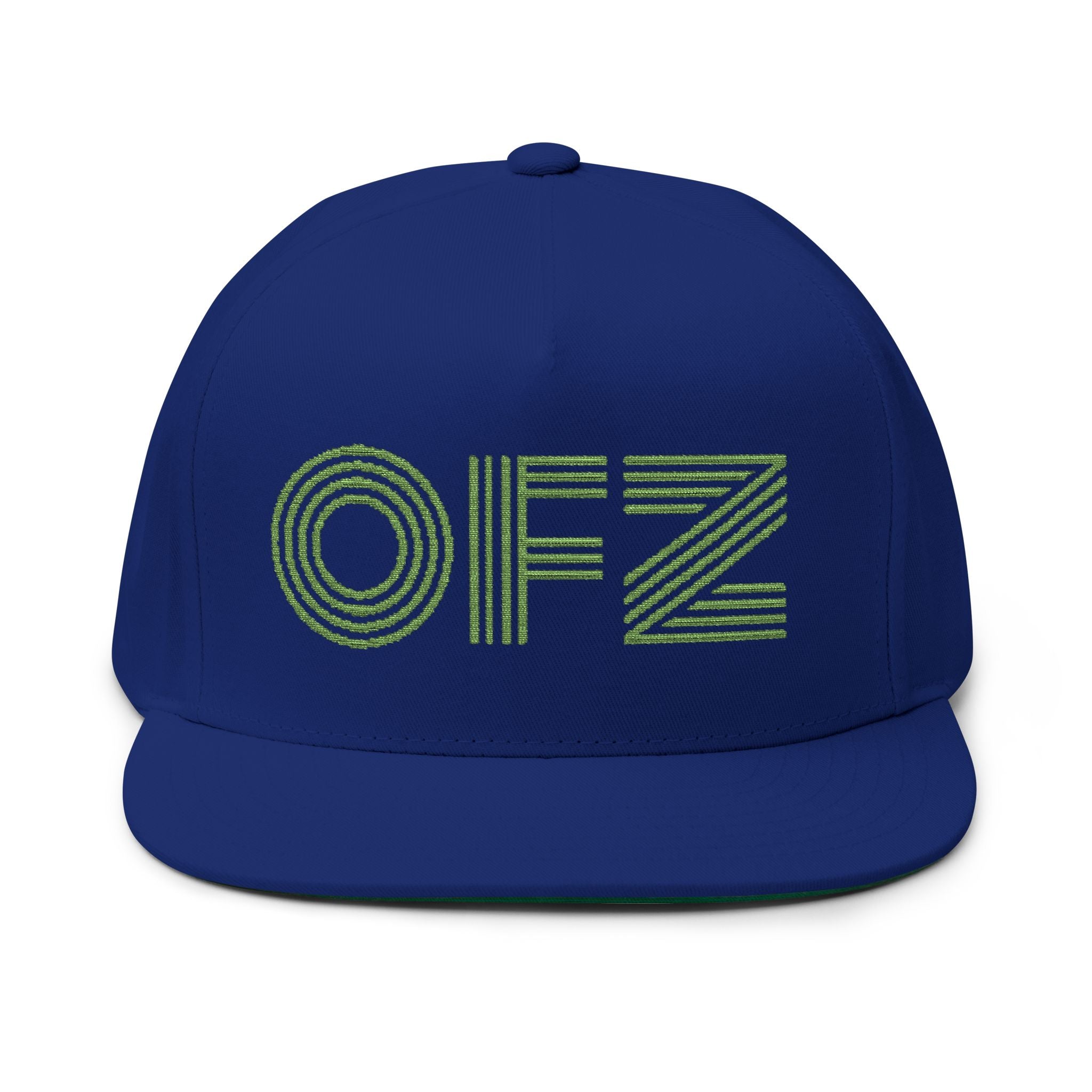 Embroidered OFZ Flat Bill Cap - Retro Linework Snapback