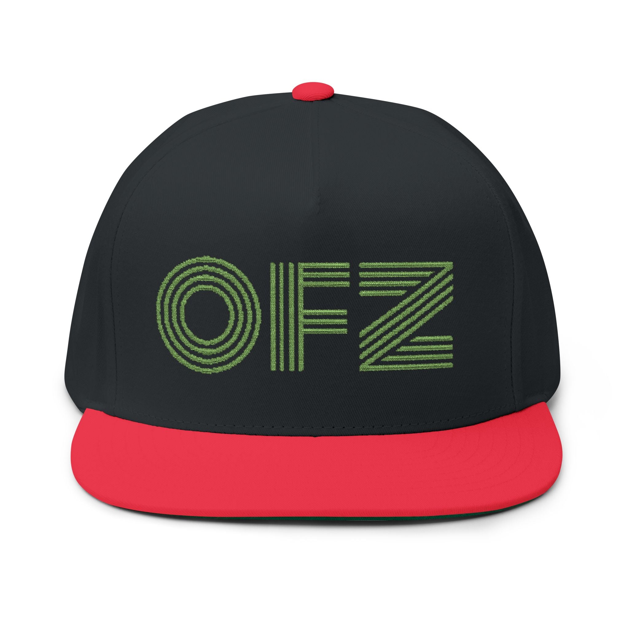 Embroidered OFZ Flat Bill Cap - Retro Linework Snapback