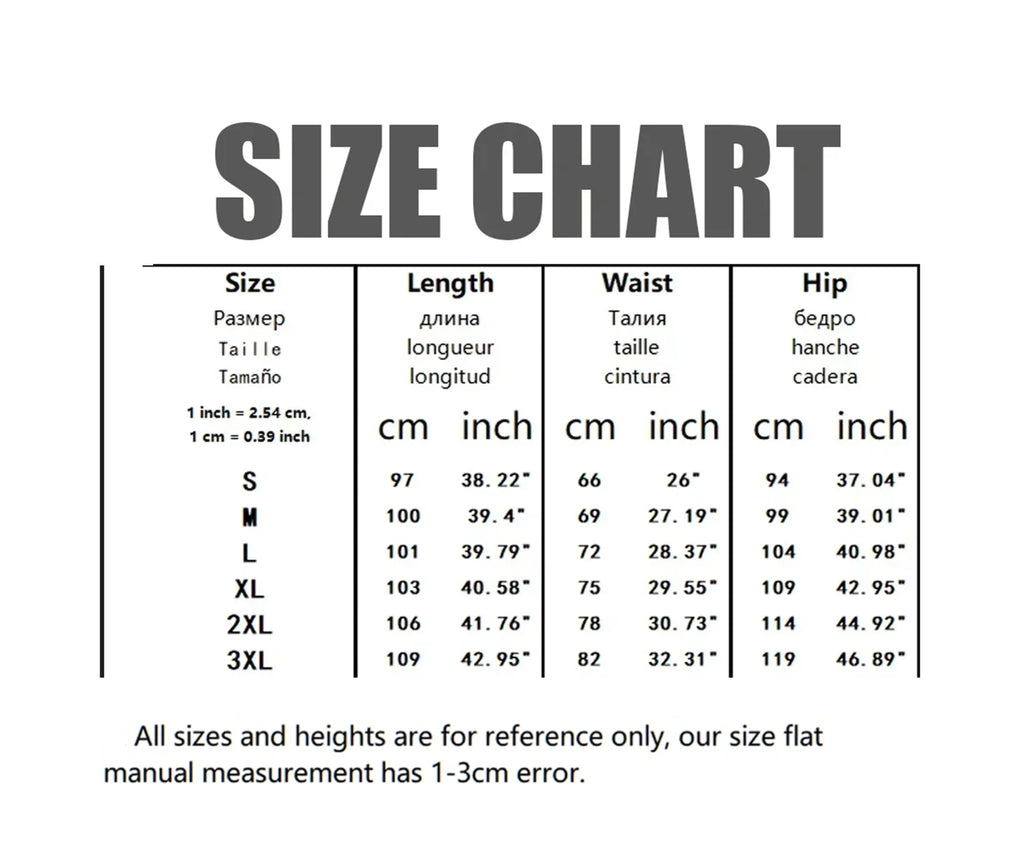 Officialz Fleece Joggers measurement chart