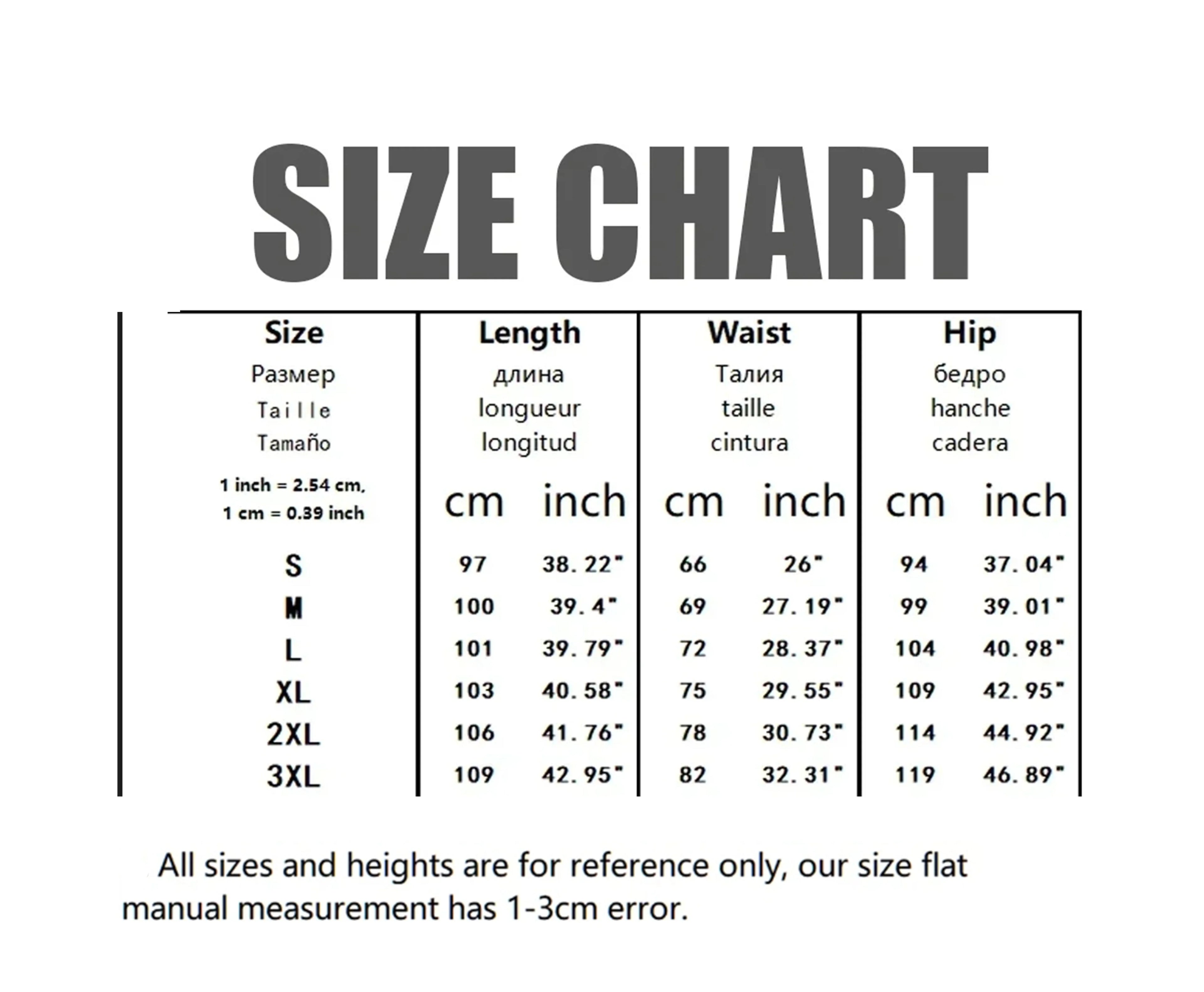Officialz Fleece Joggers measurement chart