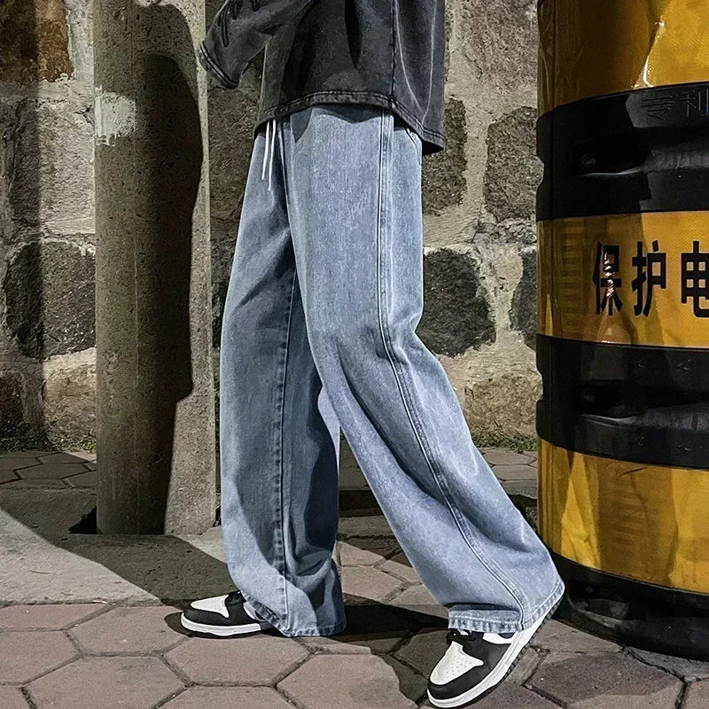 Officialz Korean-Style Loose Jeans blue