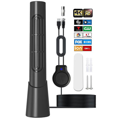 ZIHNIC Digital HD Antenna Indoor HDTV 1080P 4K Long Range High Definition Antenna with USB Cable & Coaxial Connector