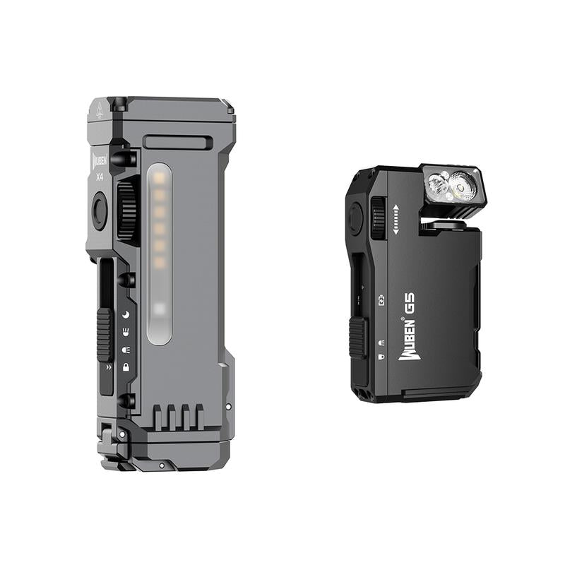 【NEW LAUNCH】WUBEN X4 1500 Lumens Multi-Function LED Flat Flashlight, RGB Mood Light & Side Camping Lamp, Instant-On Tail Switch, USB-C Rechargeable, IP68 Waterproof for Camping, Hiking, Night Patrol