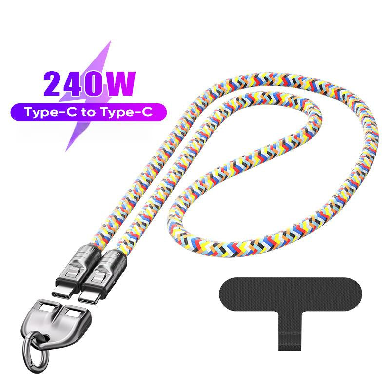 240W USB-C Fast Charging Phone Lanyard | 7Mm Nylon | Crossbody/Wrist Strap | Phone Sa*Sung Xiaom-Yy