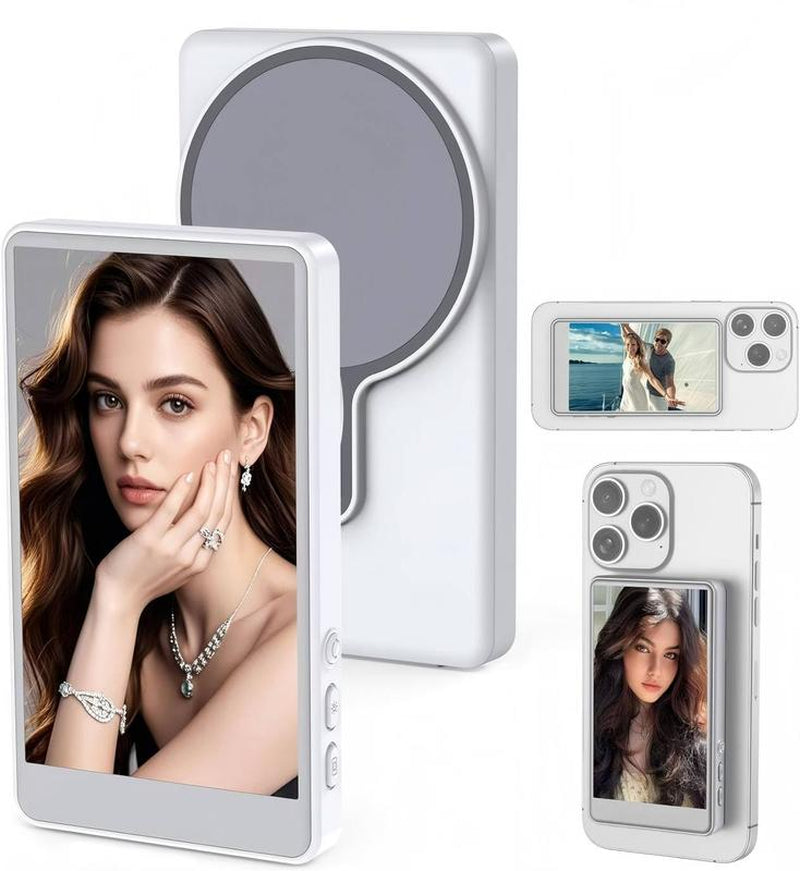 Featwell Selfie Display For, Featuring Audio Playback, Wireless Screen Mirroring with Remote Control Functionality (Compatible with Iphone and Android Devices). an Essential Tool for Content Creators, Supporting Live Streaming and Tiktok.