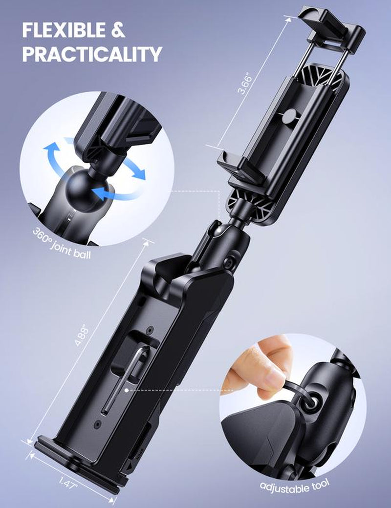 Lamicall Clamp Travel Phone Holder Mount – [2025 Wider Clamp] Portable Hands-Free Phone Stand for Airplane, Train & Car Trips – Travel Essentials for Women & Men, Fits Iphone 16 15 14 Pro Max Series