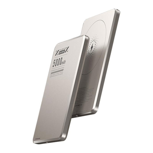 Ultra Slim Magnetic Power Bank 5000Mah 0.3Inch Wireless Portable Charger with PD 20W USB C Port Fast Charging Magsafe Battery Pack for Daily Charge and Travel Device Champagne Gold